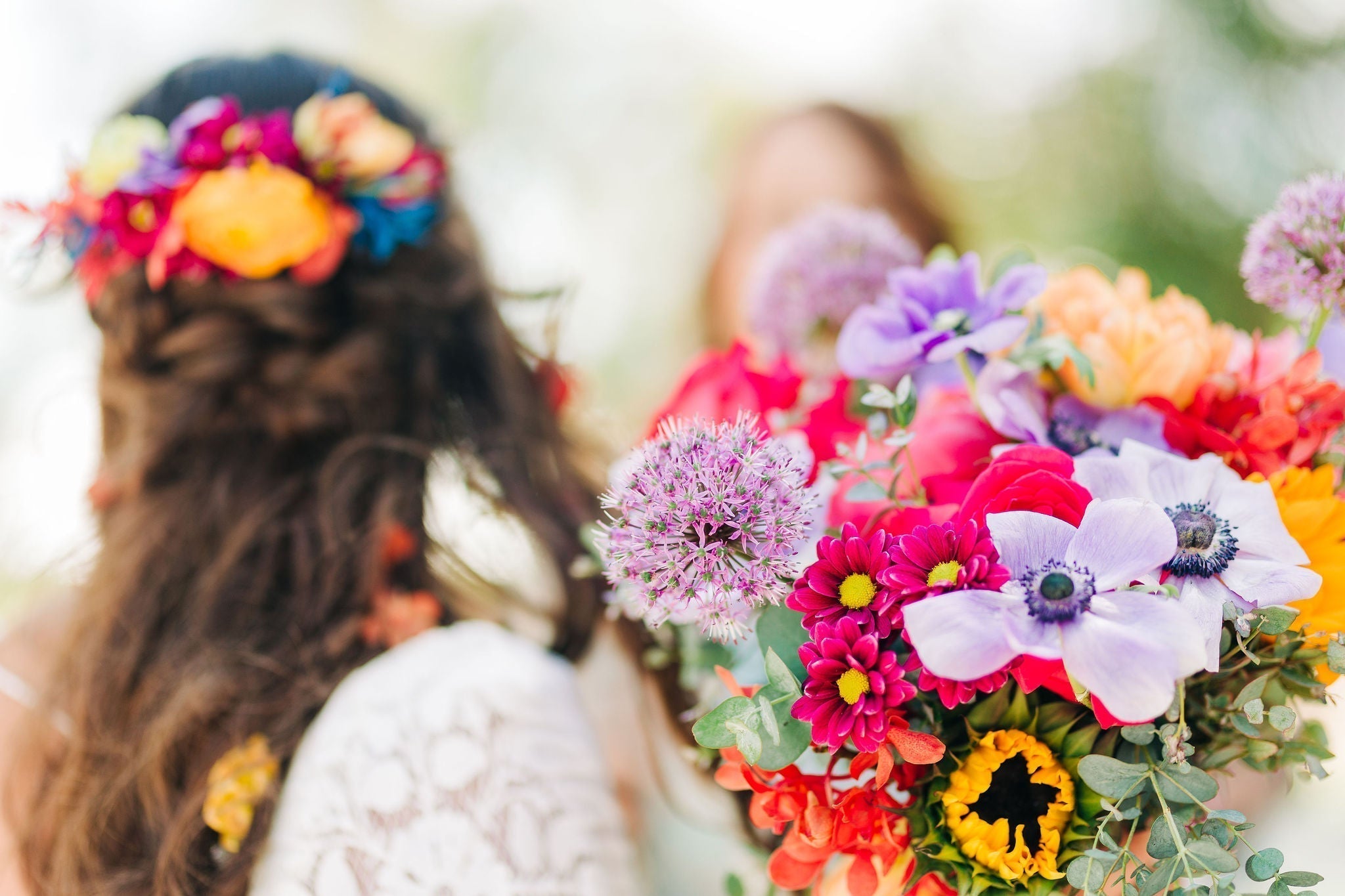 austin summer wedding florals vibrant