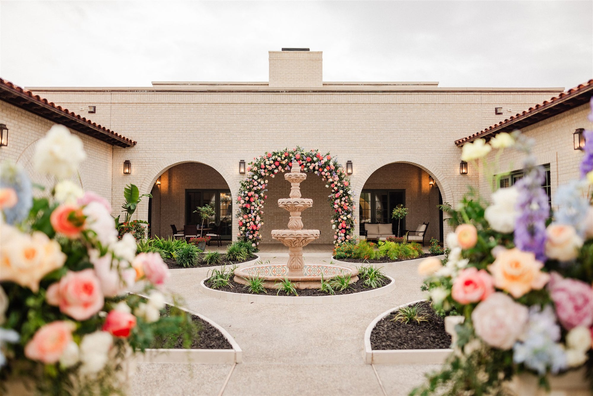 Wedding arch austin tx florals wedding Hill country venue