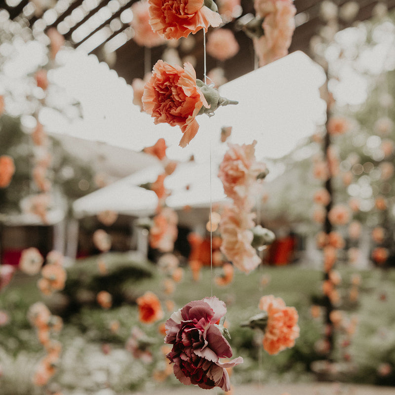 hanging flowers at umlauf sculpture garden