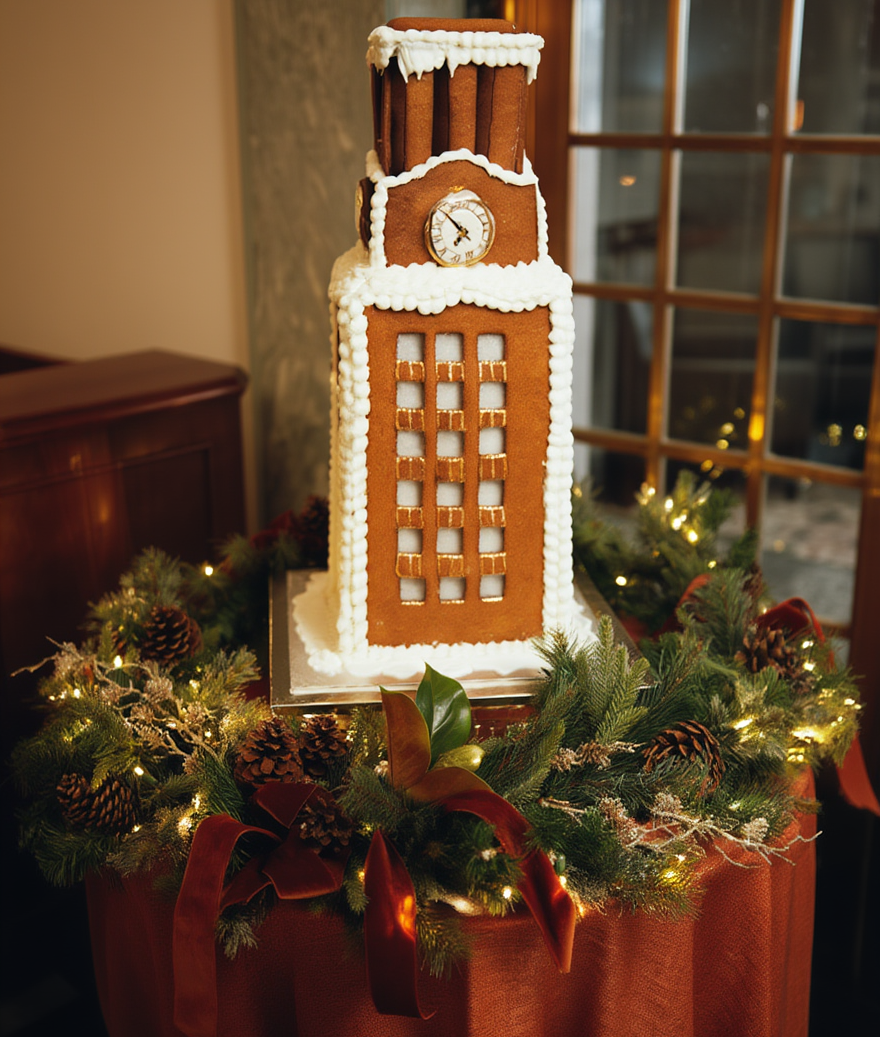 UT office christmas garland austin tx