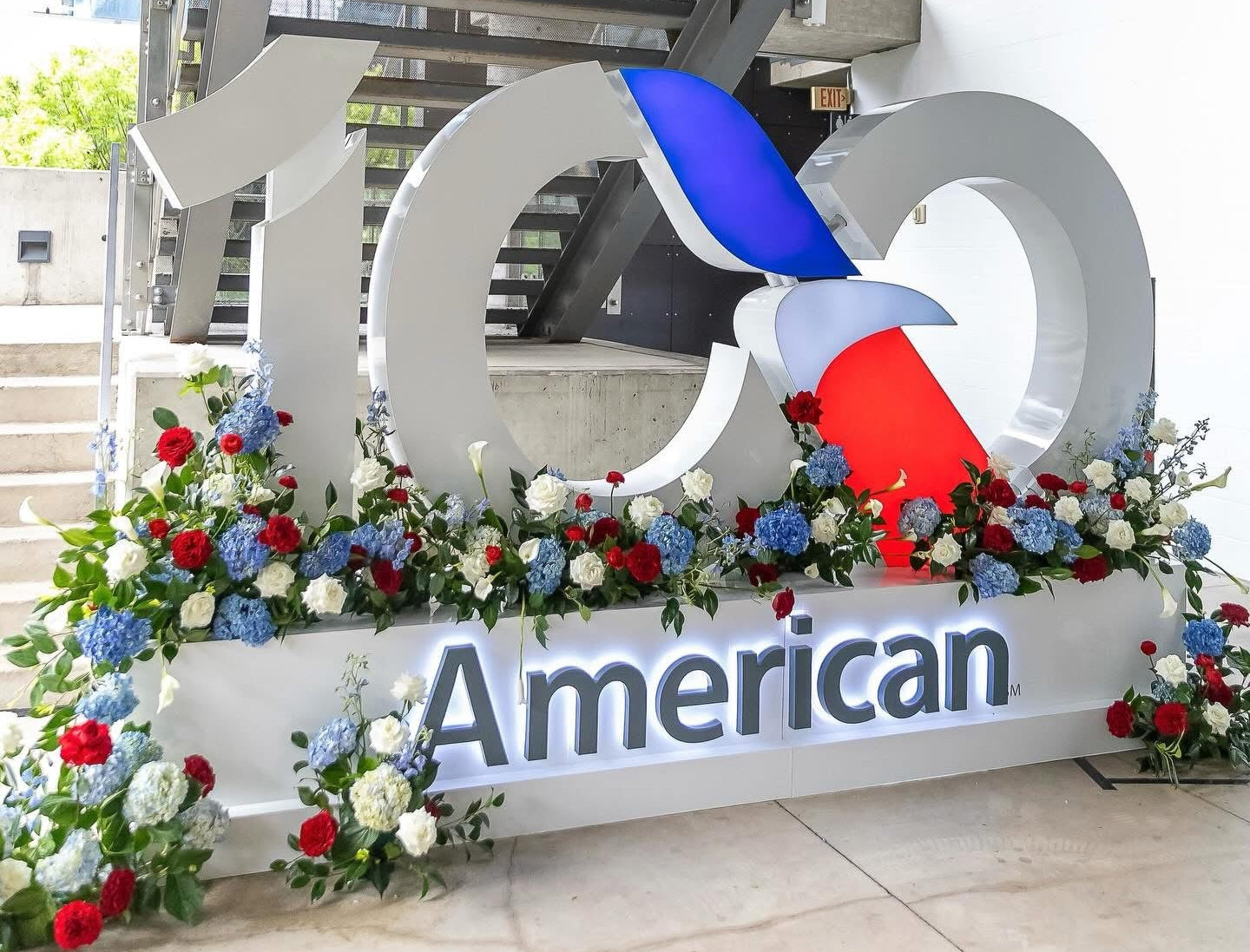branded floral typography installation Austin brand activation