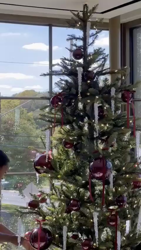 modern burgundy christmas tree decor posey floral