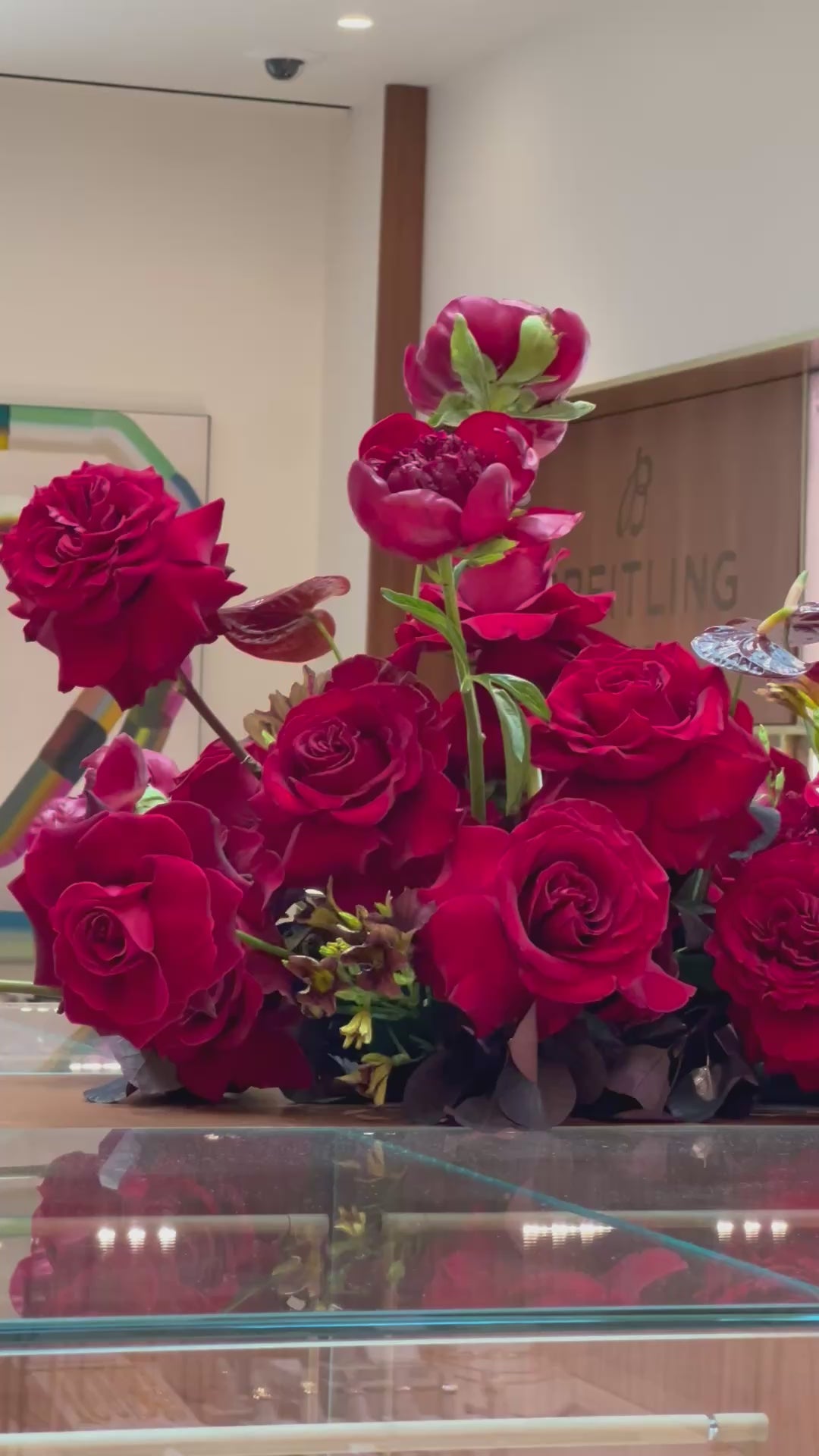 Korman Tudor corporate florals red anthurium roses
